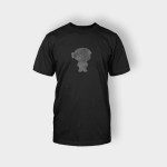 A black t-shirt with an elephant on it