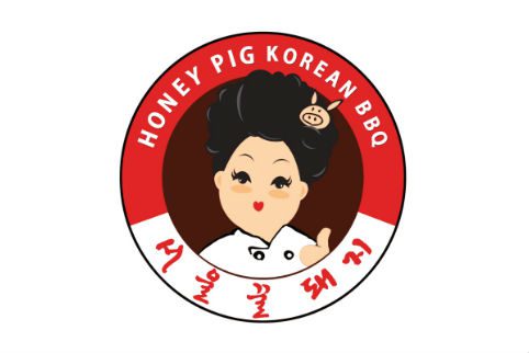 Honey pig korean bbq logo with Howard County Police Foundation incorporation.