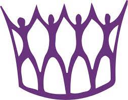 A purple crown adorned with symbols of Police Pace 2021 sponsors.