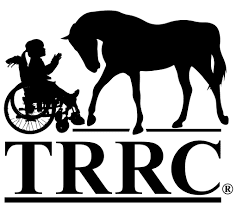 Trc logo incorporating a person in a wheelchair and a horse, proudly sponsored by Police Pace 2021.