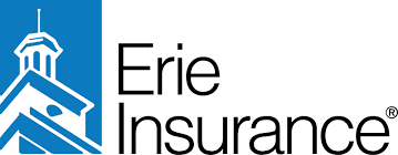 Erie insurance logo on a white background featuring the Howard County Police Foundation.