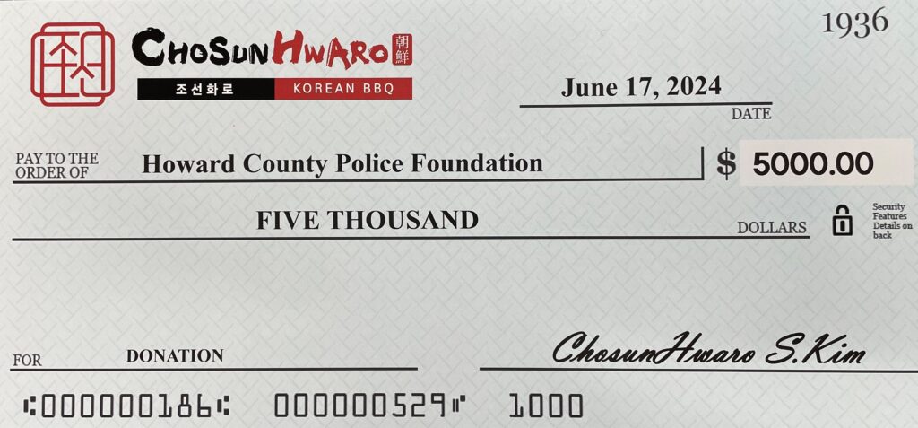 A check that is on top of a table.